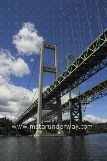The second and third Tacoma Narrows Bridges in Washington state.