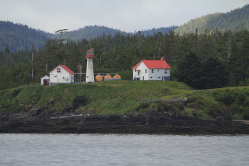 The Scarlett Point Lighthouse on Balakava Island, British Columbia, Canada