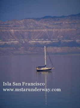 Isla San Francisco anchorage looking west