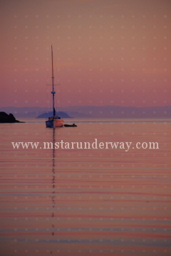 Shallow Bay at sunset.
